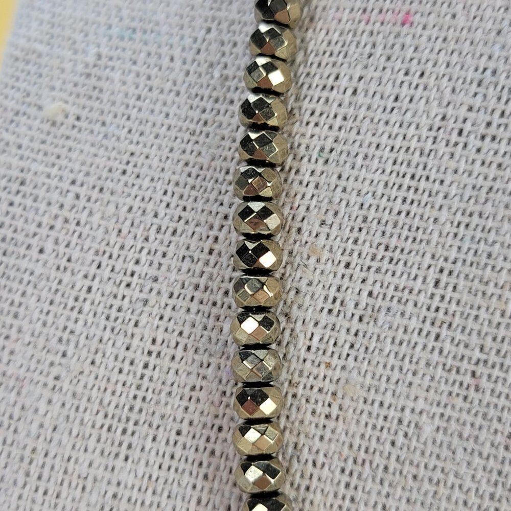 Lucas Lameth Sterling Silver Cream Pearl Charm Gold Tone Nugget Beaded Necklace - Picture 4 of 9